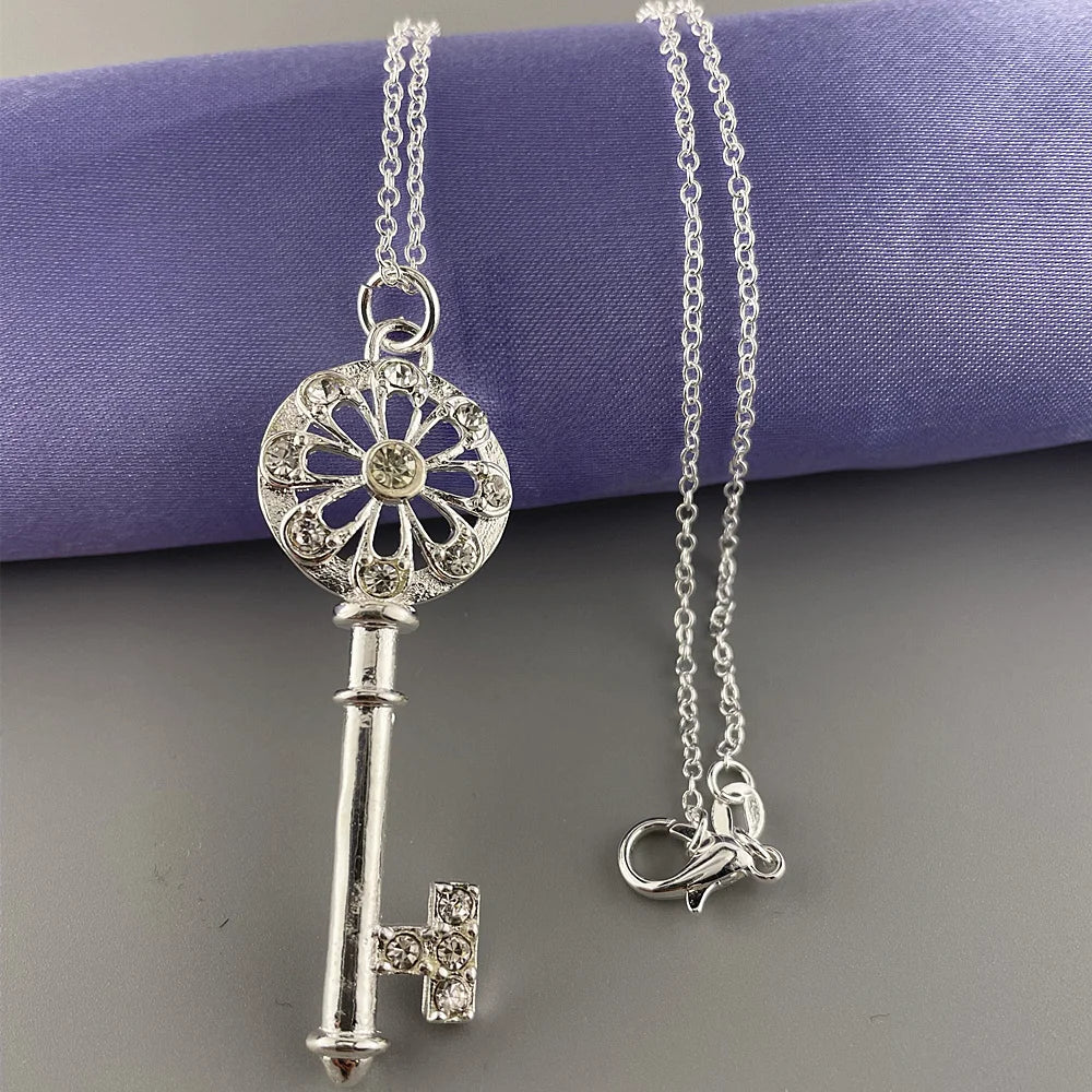 Dainty Key Pendant Necklace β 925 Sterling Silver Charm for Everyday Style