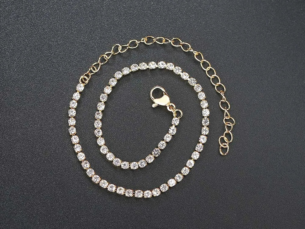 Iced Out 4MM Zircon Tennis Anklet β Dazzling Foot Chain Bracelet