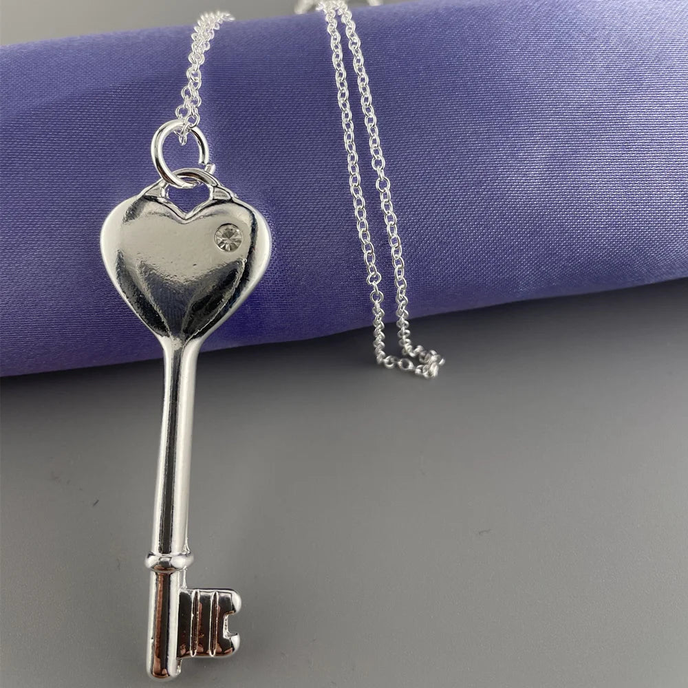 Dainty Key Pendant Necklace β 925 Sterling Silver Charm for Everyday Style