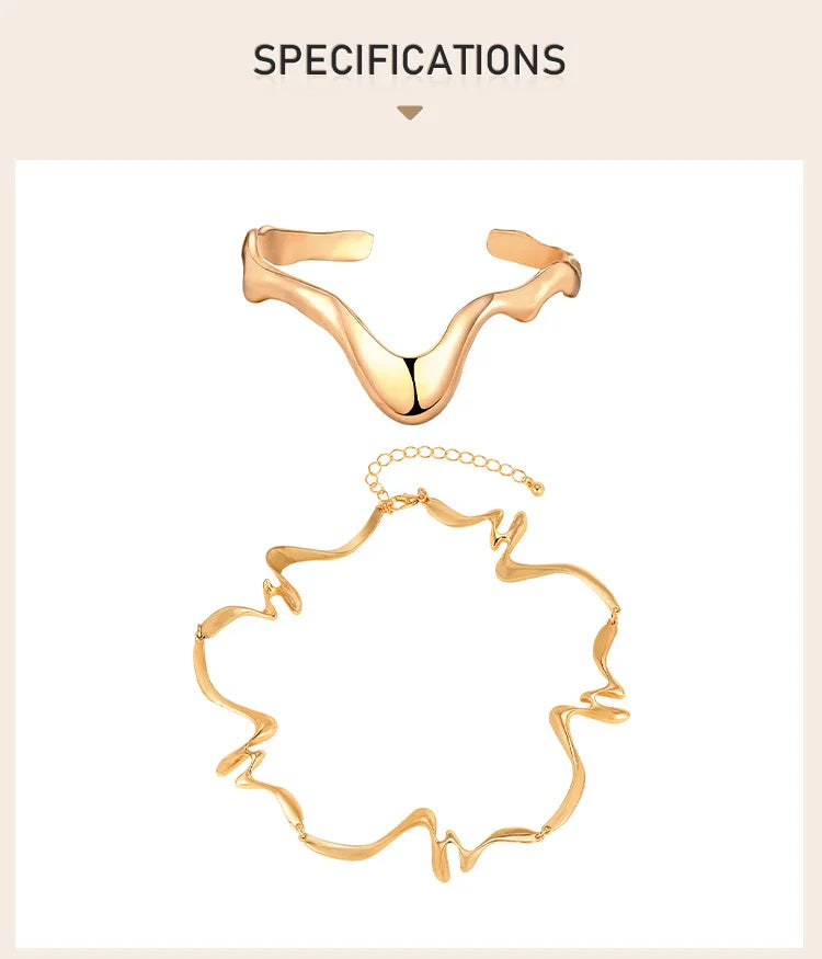 Adjustable Punk Wave Bracelet and Necklace – Modern Edge