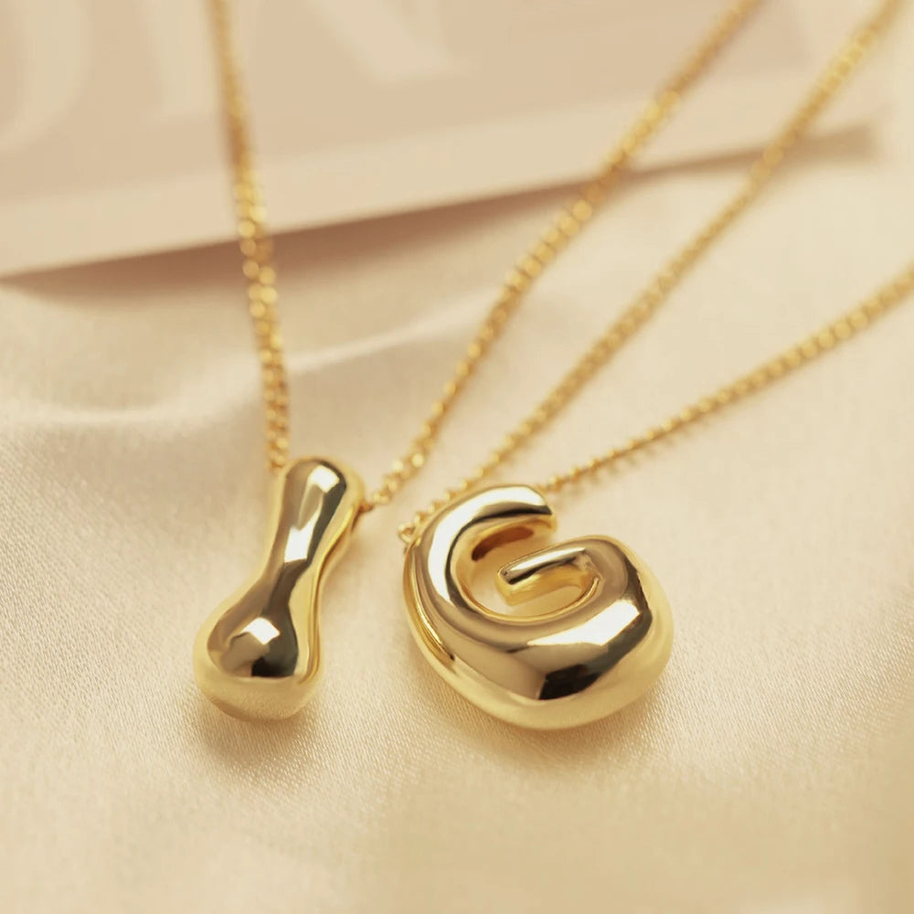Bold Golden Initial Pendant Necklace – Modern Luxury Monogram