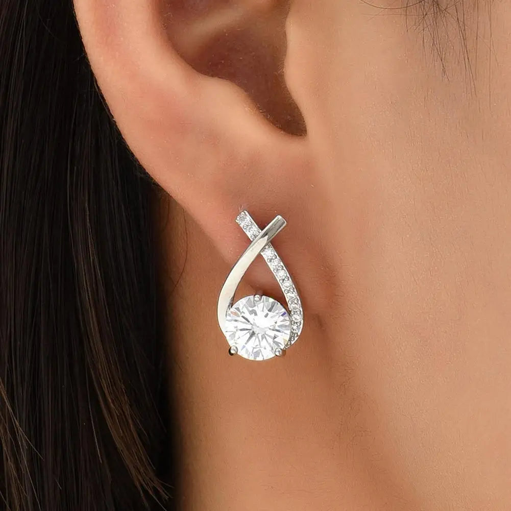 ELEGANT SHINE CROSS STUD Earrings