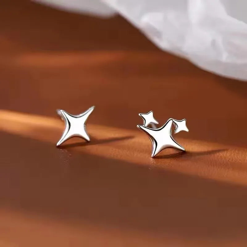 Sterling Silver Star Drop Earrings β Elegant Tassel Chain Design