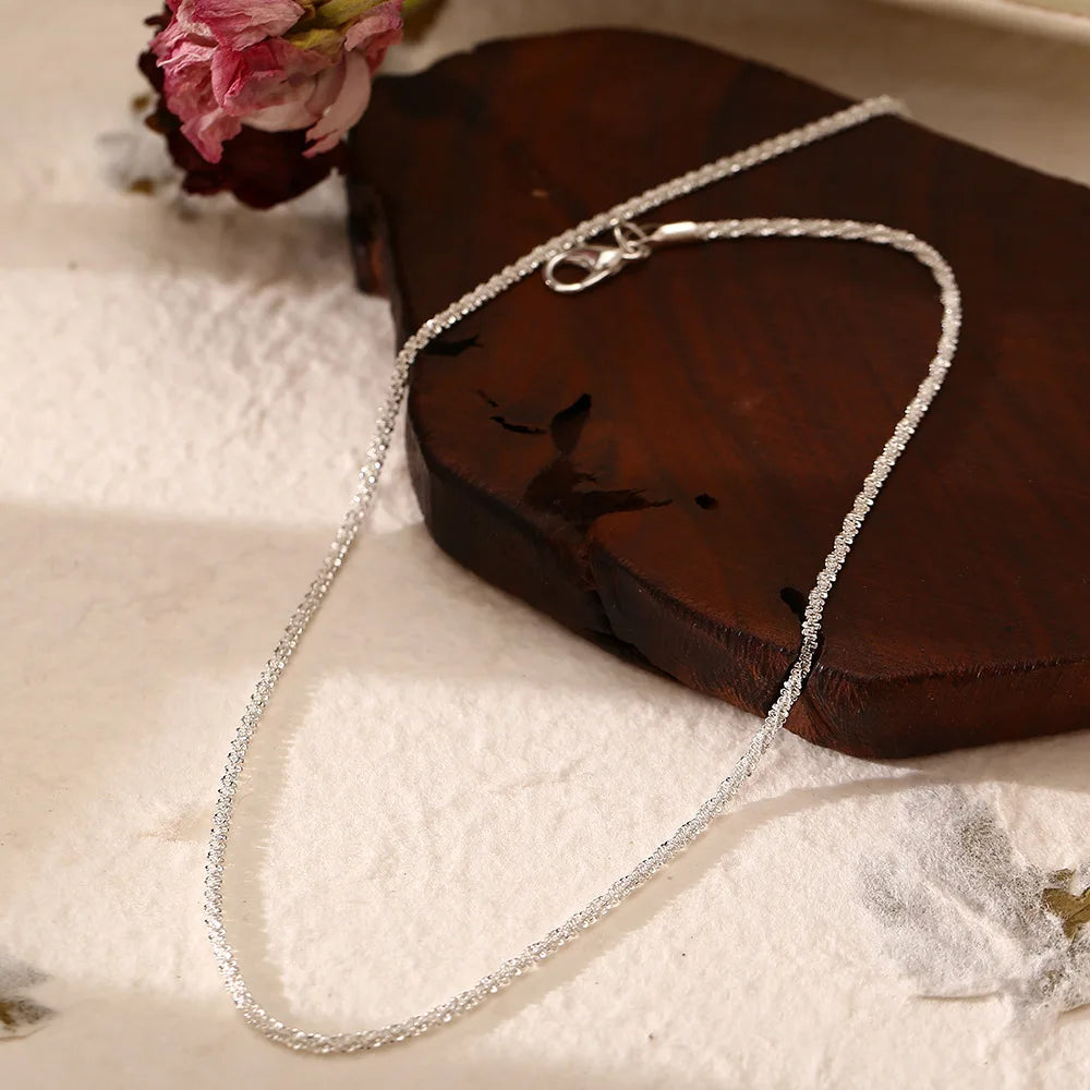Celestia Necklace – Elegant Silver Clavicle Chain Choker