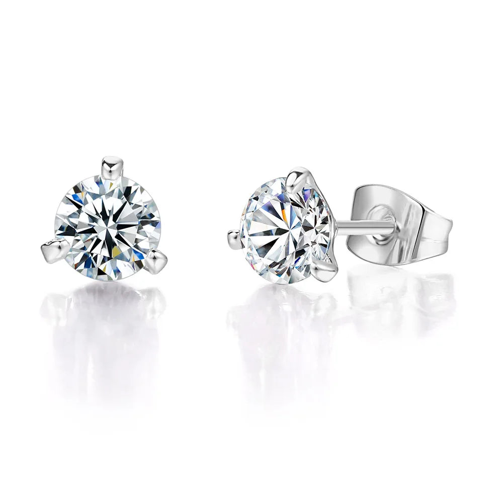 Rose Gold Crystal Stud Earrings – Elegant Zirconia AAA