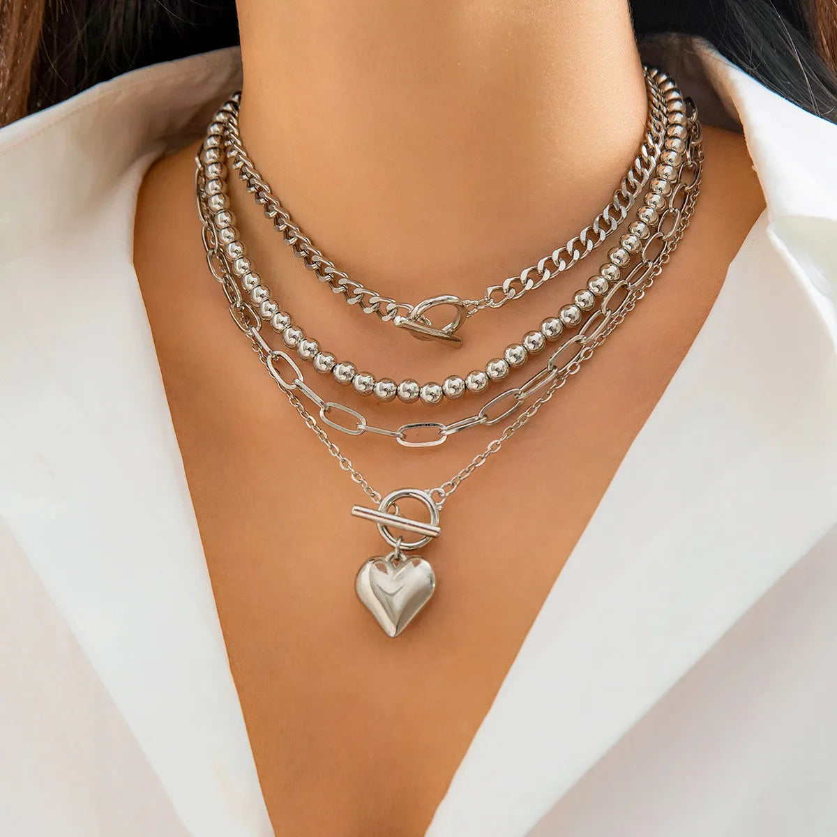 The Rebel Heart Set – 4-Piece Gold-Tone Necklace Collection