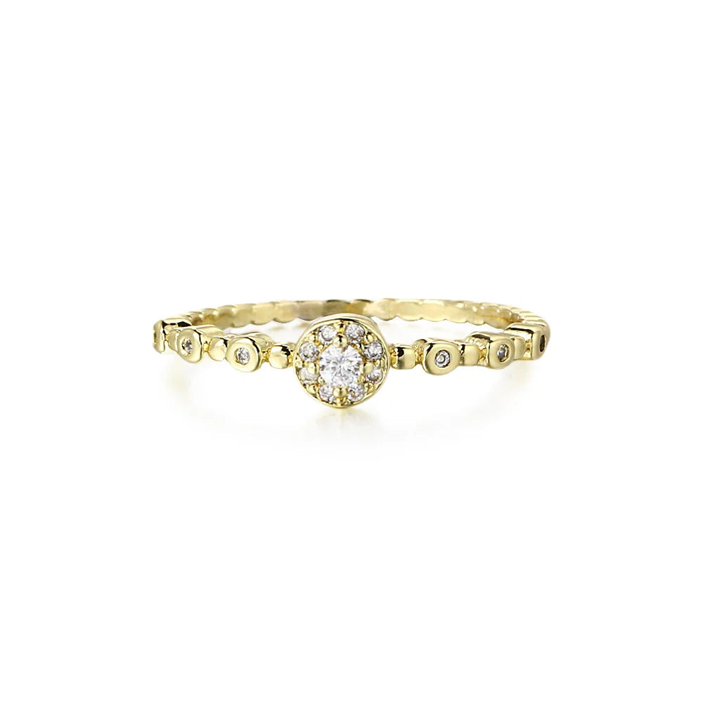 Shiny Gold Zircon Ring β Elegant & Premium Thin Ring