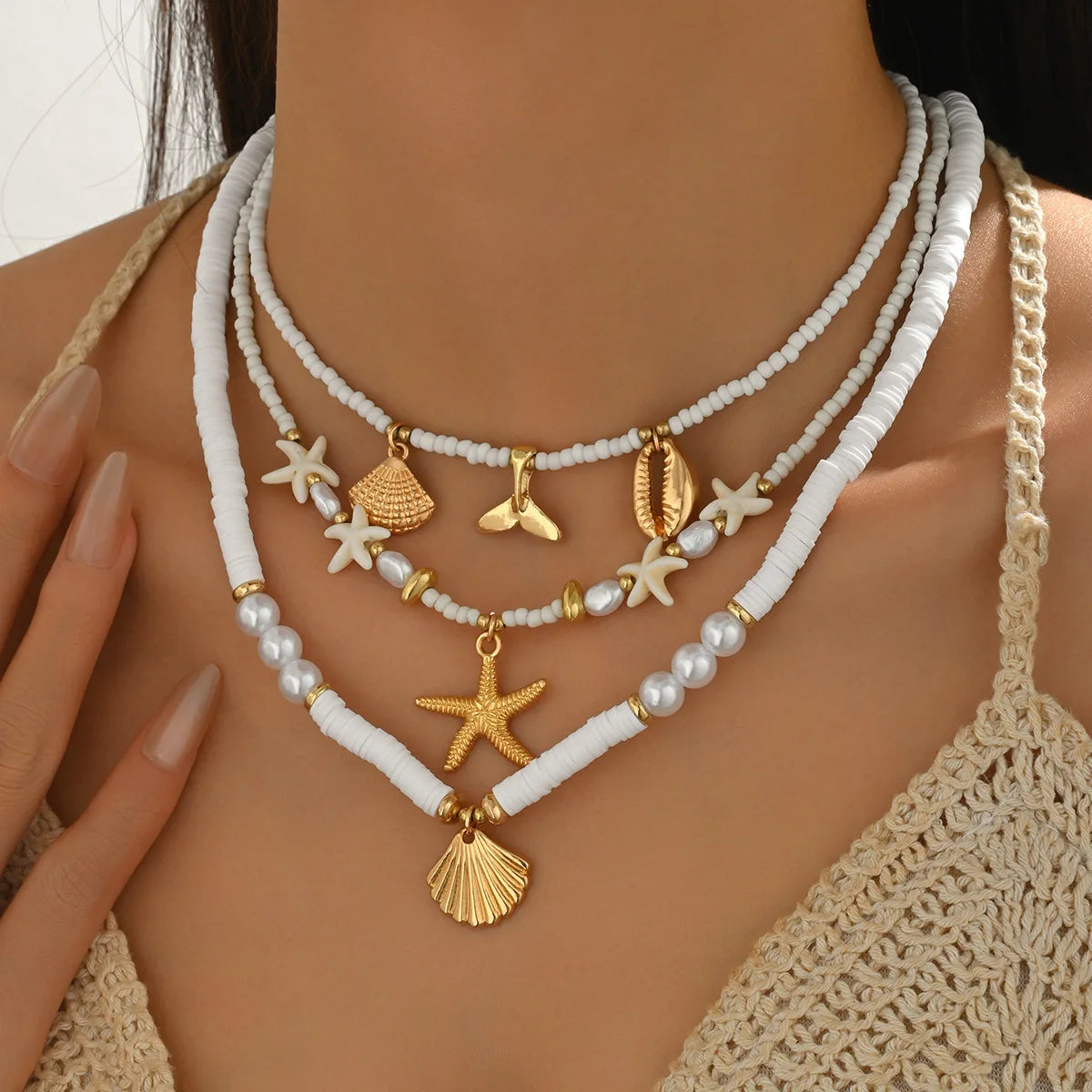 Shell Bead Anklet Set – Adjustable Waterproof Hawaiian Style