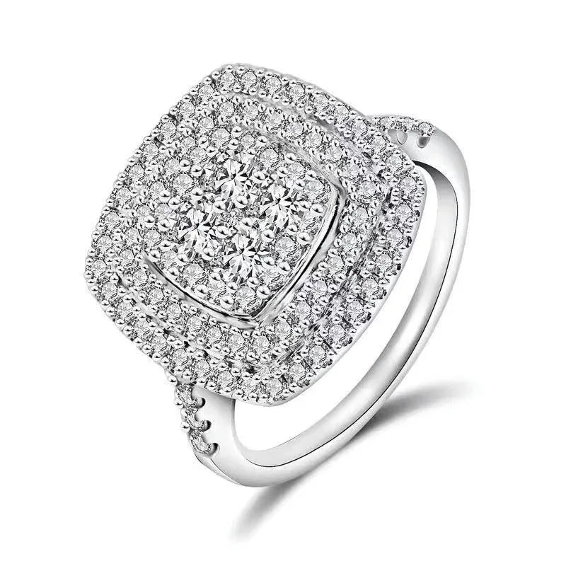 Aurelia Square Ring – Light Luxury Sterling Silver Moissanite Elegance
