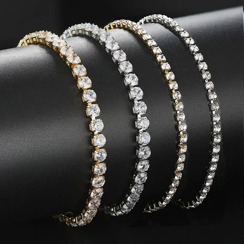 Iced Out 4MM Zircon Tennis Anklet β Dazzling Foot Chain Bracelet