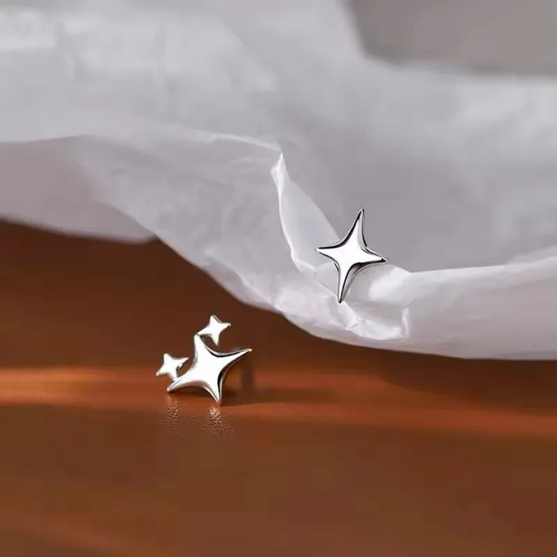 Sterling Silver Star Drop Earrings β Elegant Tassel Chain Design