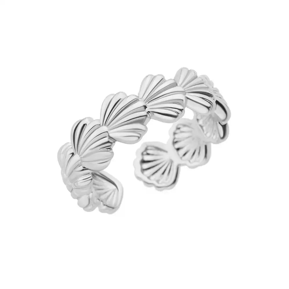 Stella Nova Rings – Adjustable Gold-Tone Stainless Steel with Star & Shell