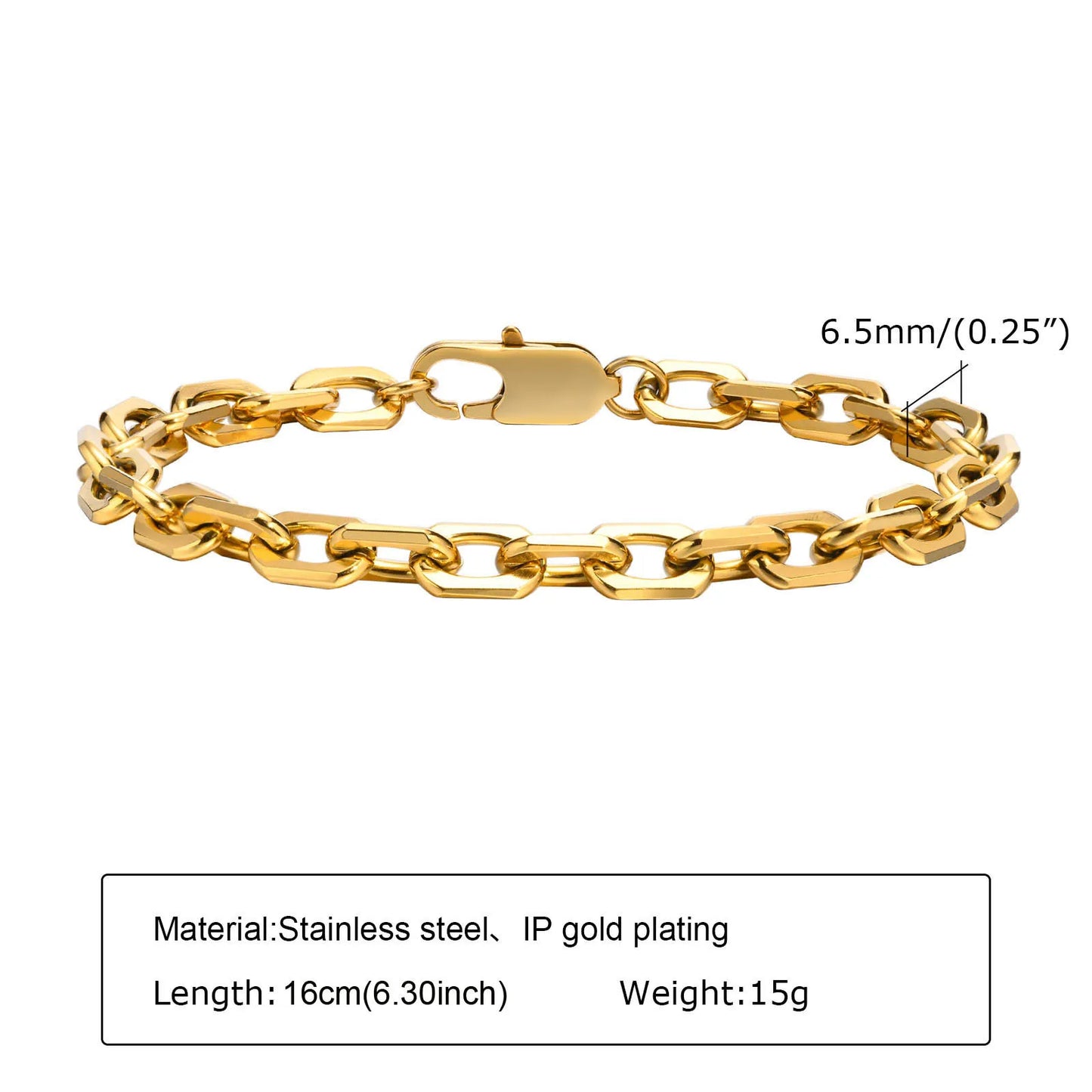 18K Gold Veyra Twist Bracelet – Chunky Adjustable Gold Stainless Steel Chain