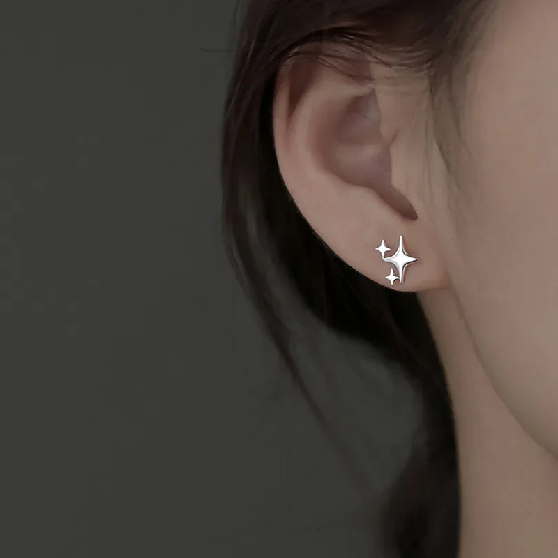 Sterling Silver Star Drop Earrings β Elegant Tassel Chain Design