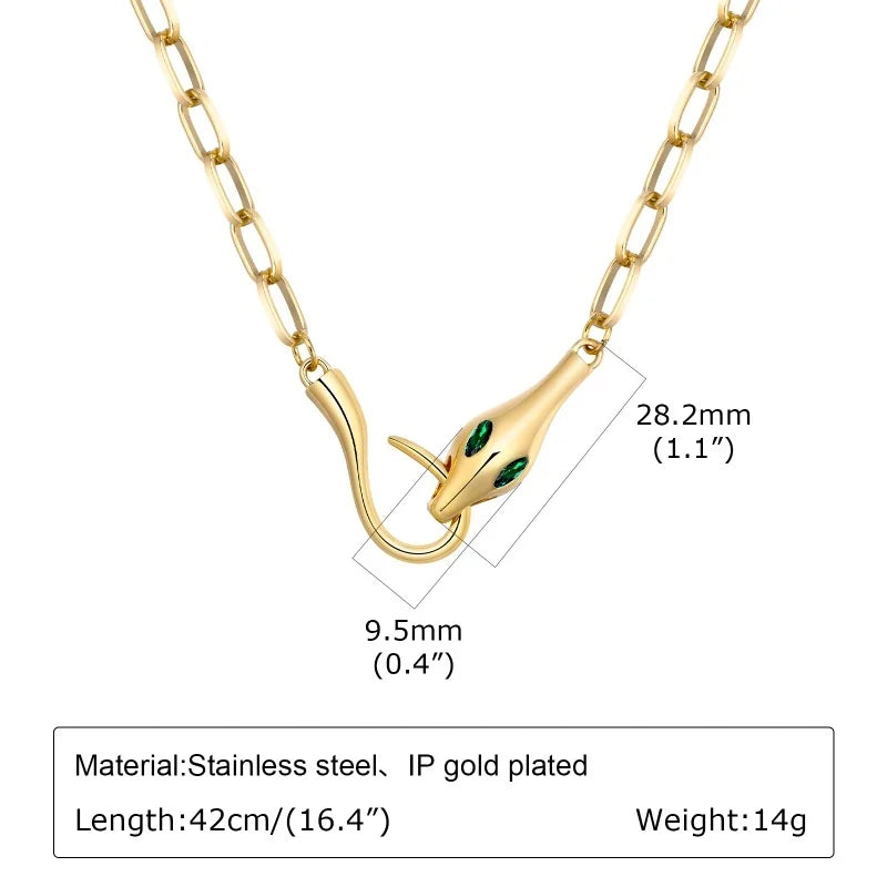 Mariner Luxe Necklace – Chunky Oval Link Gold Tone Chain