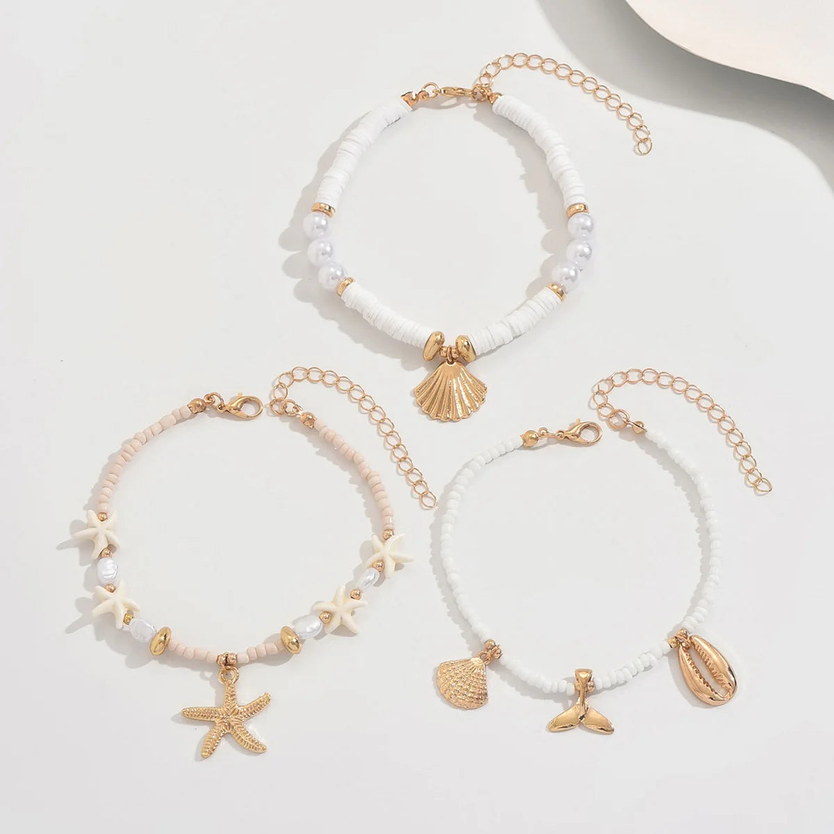 Shell Bead Anklet Set – Adjustable Waterproof Hawaiian Style