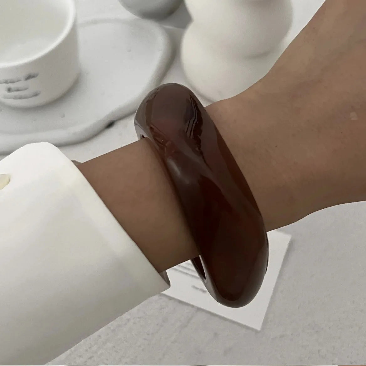 Luxury Wide Geometric Bracelet – Modern Street Glam