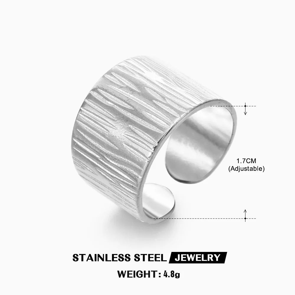 Stella Nova Rings – Adjustable Gold-Tone Stainless Steel with Star & Shell