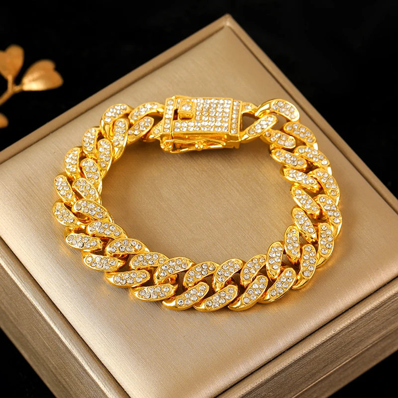 The Havoc Chain – Gold-Tone Stainless Steel Cuban Bracelet