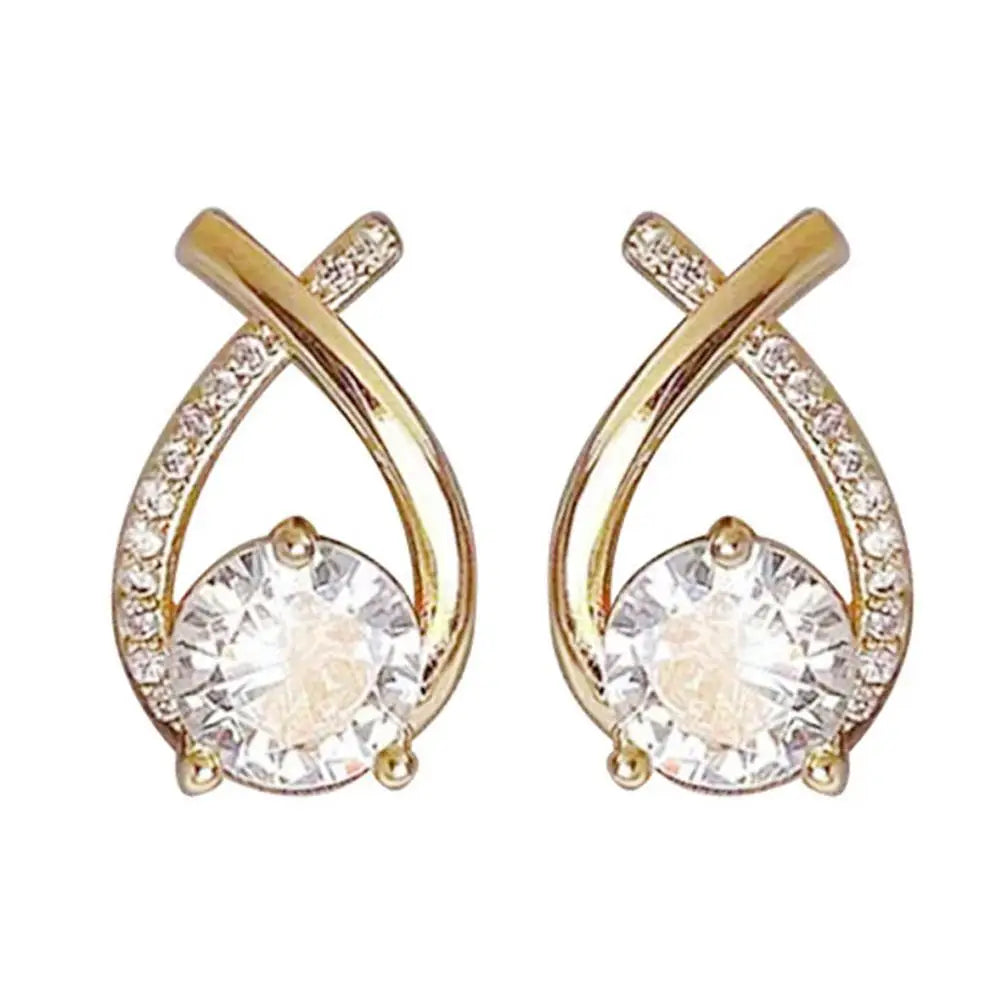 ELEGANT SHINE CROSS STUD Earrings