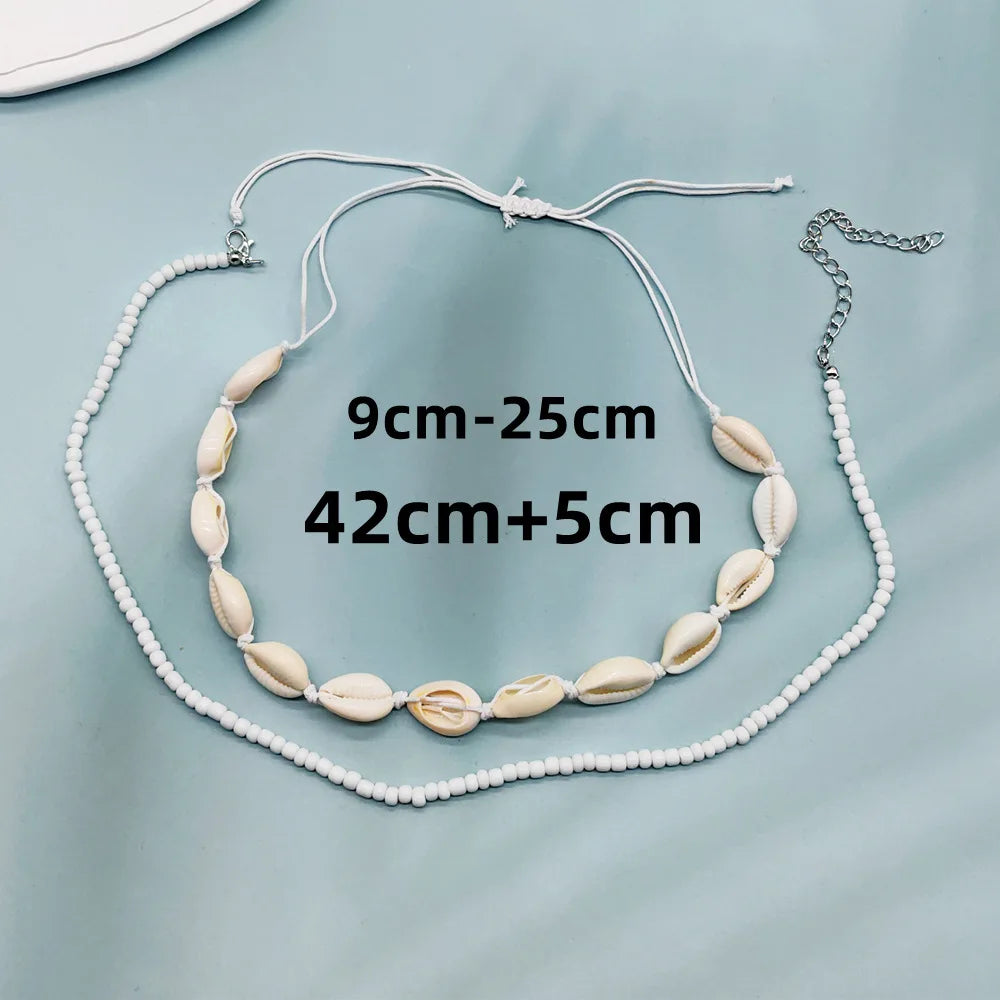 Tidepool Starfish & Turtle Beaded Choker β Adjustable Surf Necklace, Ocean-Inspired Design