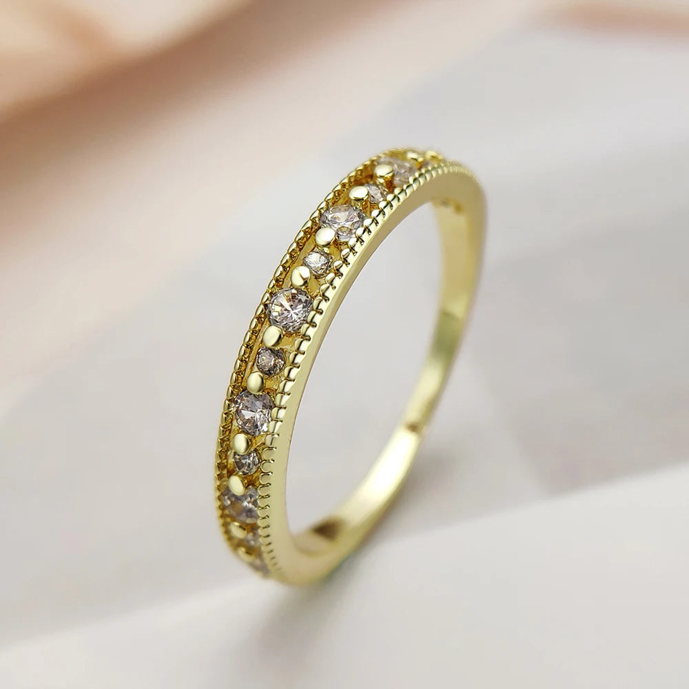 Shiny Gold Zircon Ring β Elegant & Premium Thin Ring