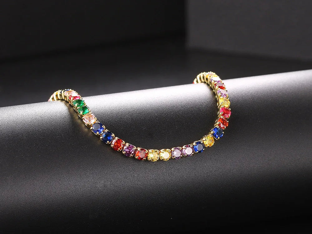 Luxe Zircon Tennis Necklace – Elegant Silver Choker with Brilliant Sparkle
