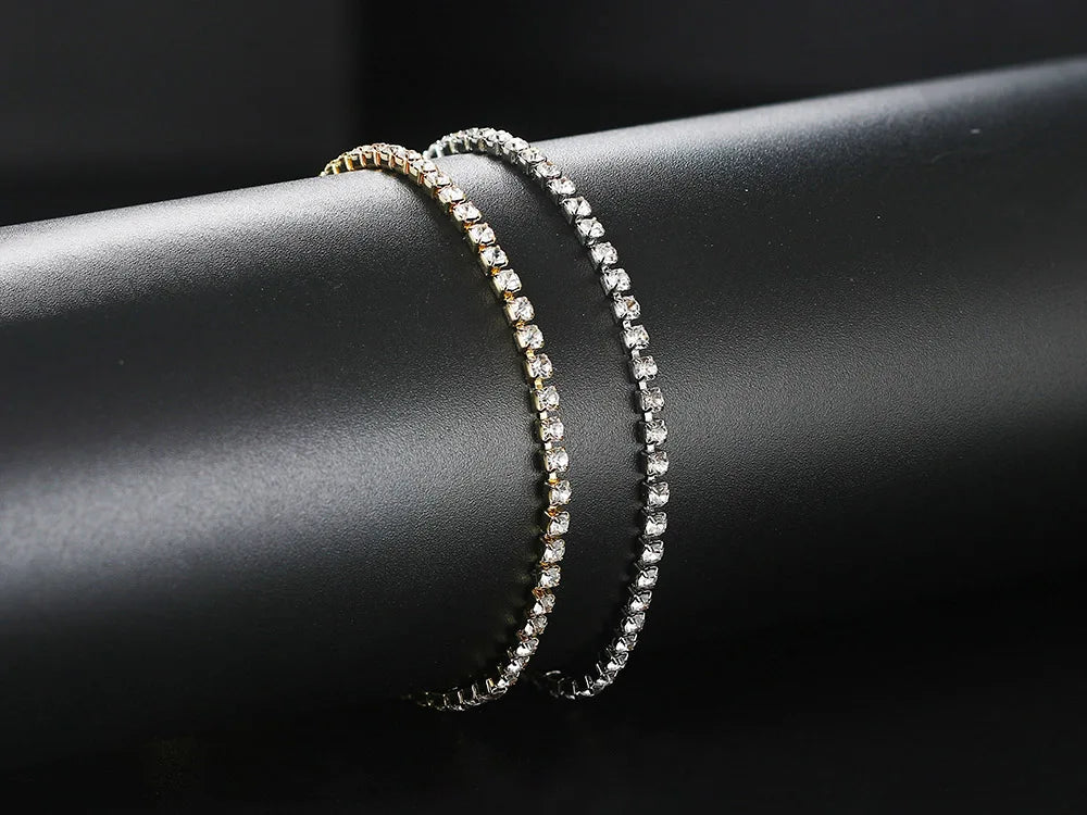 Iced Out 4MM Zircon Tennis Anklet – Dazzling Foot Chain Bracelet