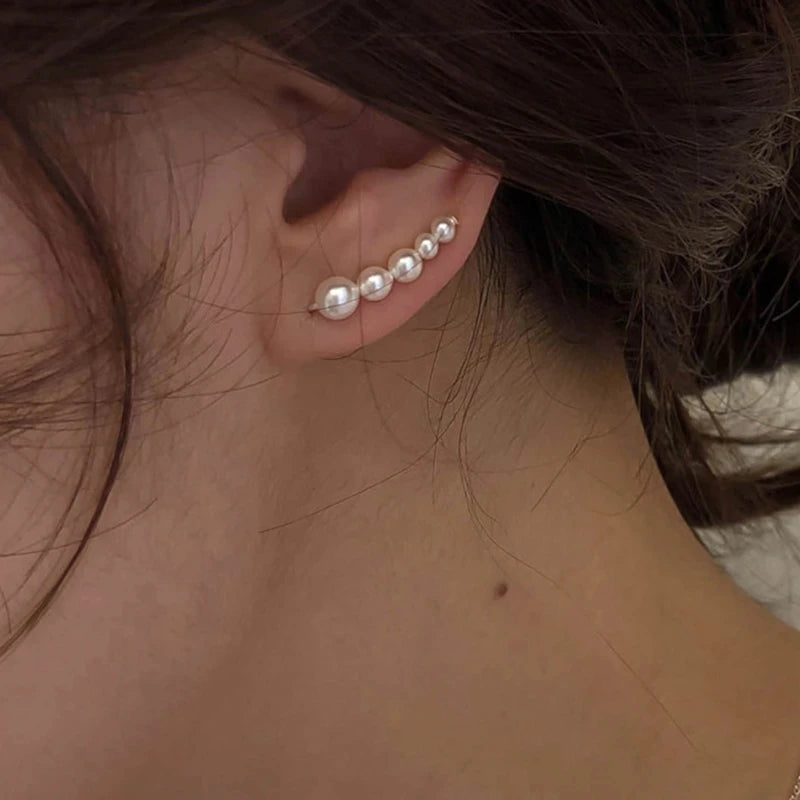 Elegant Climbing Crystal Ear Cuffs – Rose Gold Zirconia Hook Earrings
