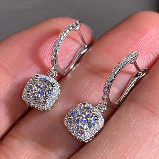 The Radiara Earrings – Brilliant Square-Cut Drop Design
