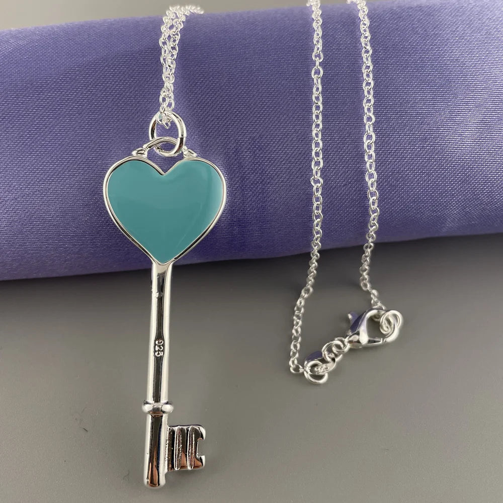 Dainty Key Pendant Necklace – 925 Sterling Silver Charm for Everyday Style