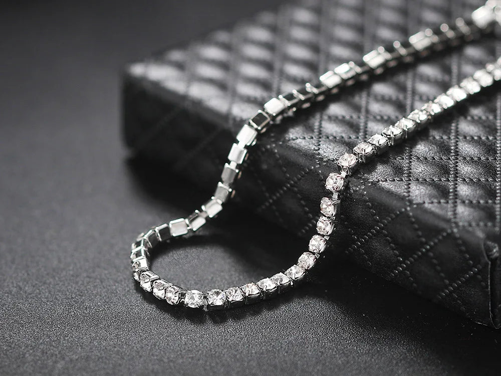 Iced Out 4MM Zircon Tennis Anklet – Dazzling Foot Chain Bracelet