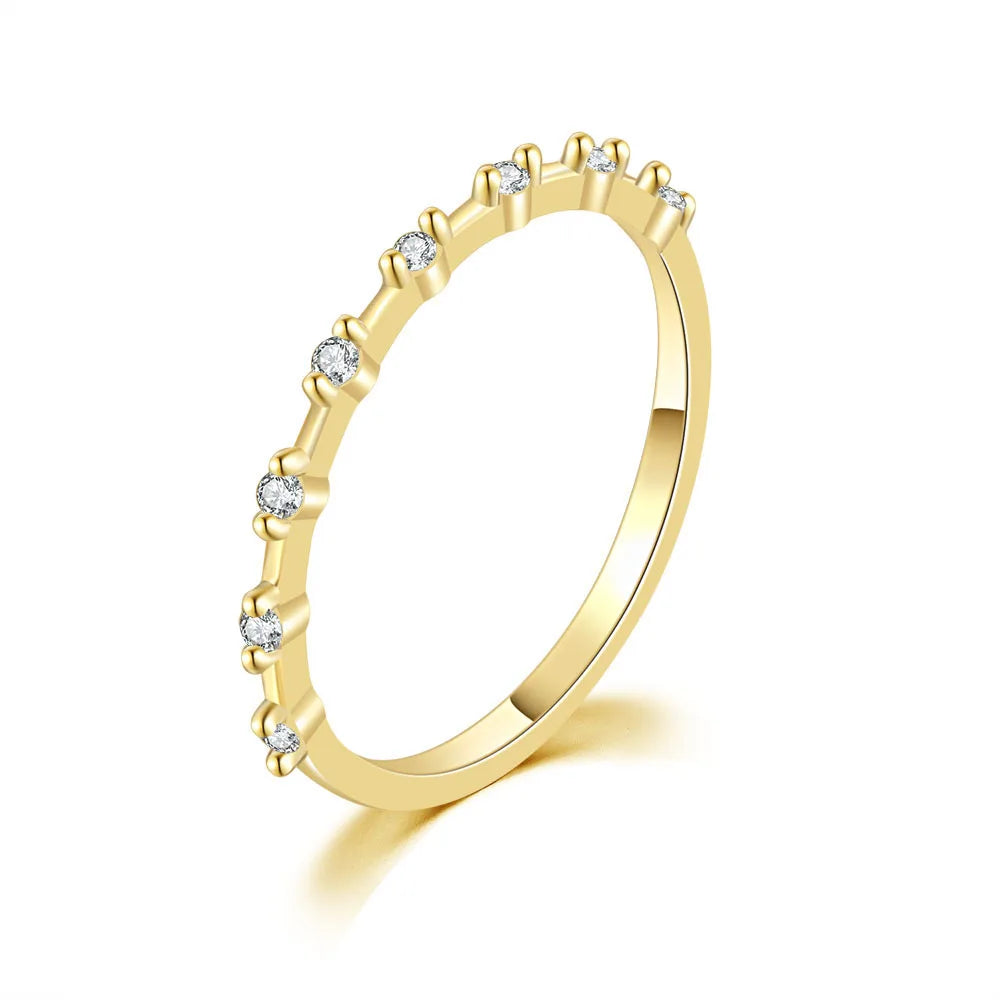 INS Trendy Gold Midi Ring – Dainty Zircon Luxury