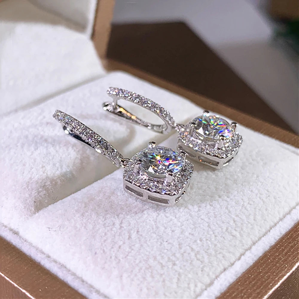 The Radiara Earrings – Brilliant Square-Cut Drop Design