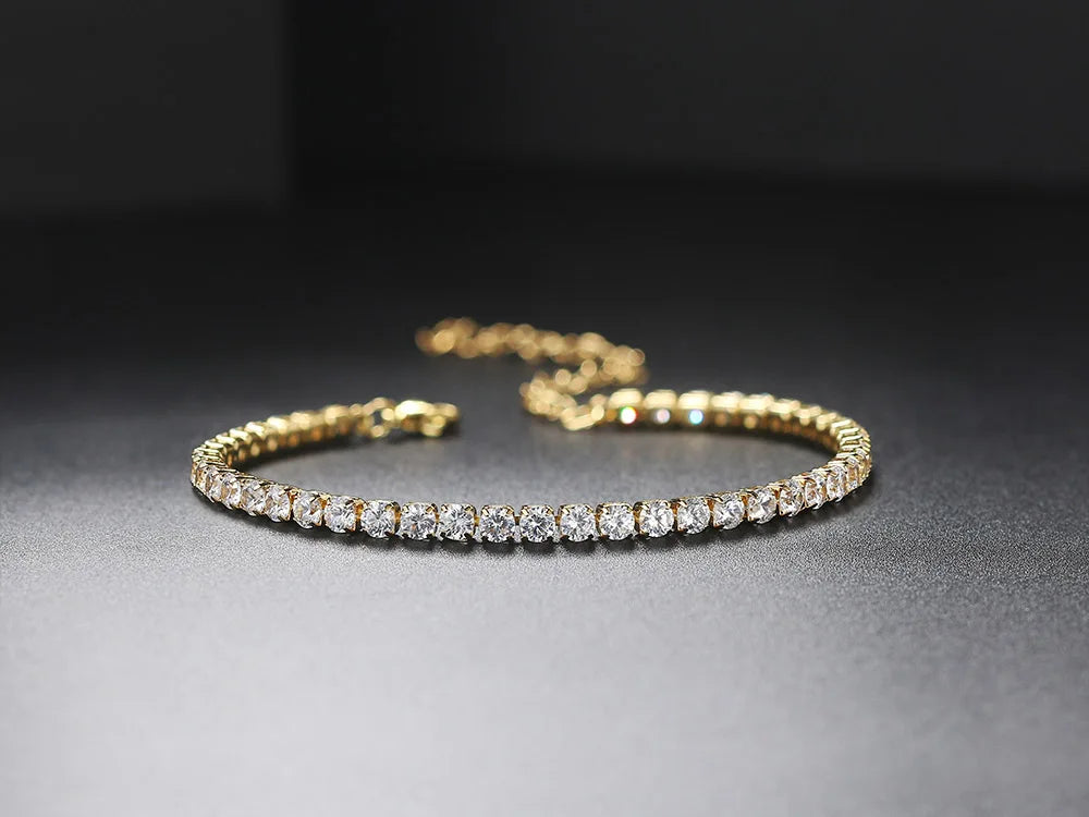 Iced Out 4MM Zircon Tennis Anklet – Dazzling Foot Chain Bracelet