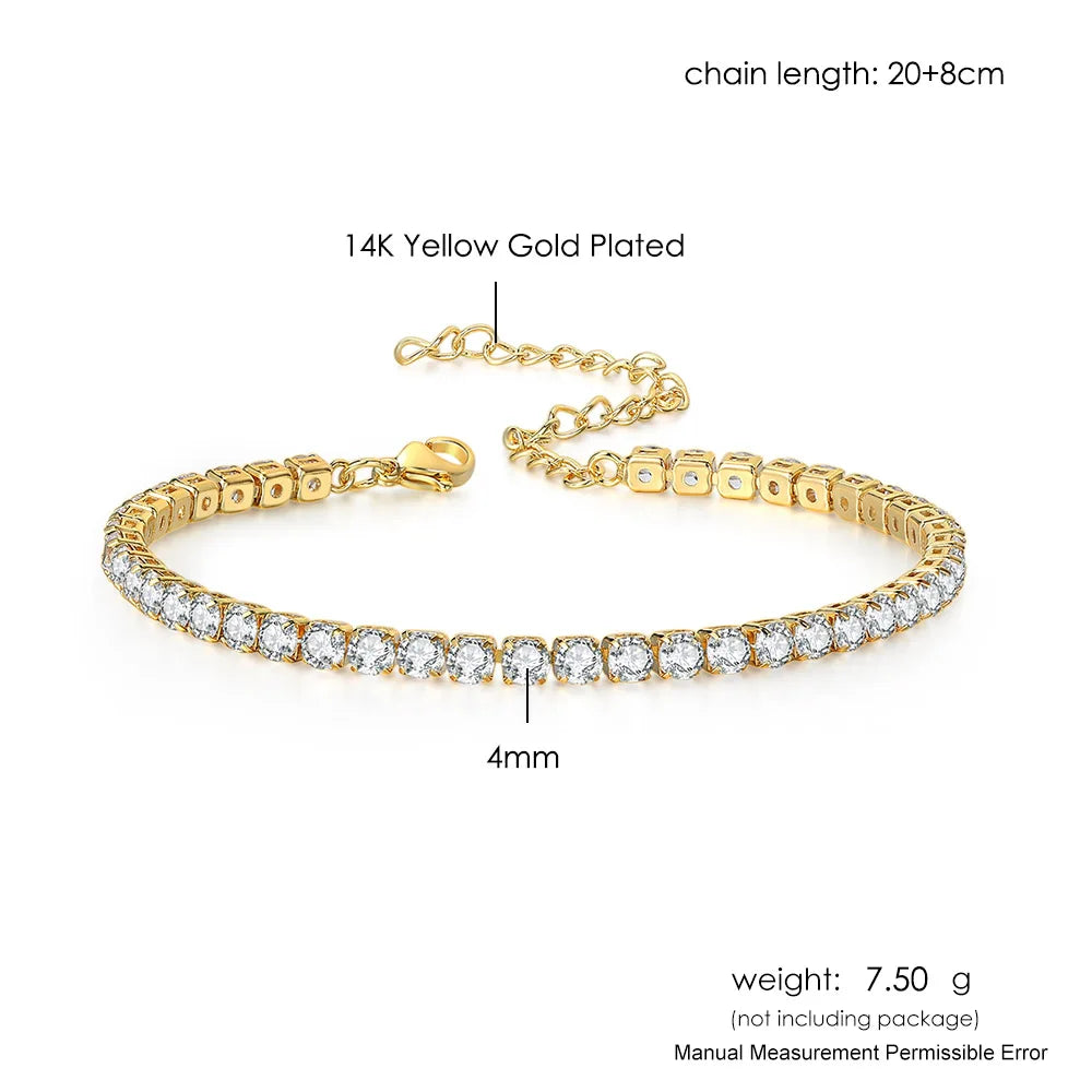 Iced Out 4MM Zircon Tennis Anklet – Dazzling Foot Chain Bracelet