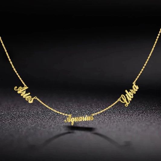 Custom Golden Name Choker – Engrave Multiple Names for a Truly Personal Touch