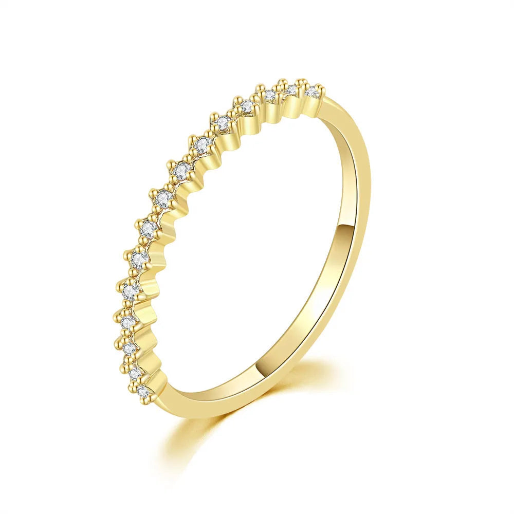 INS Trendy Gold Midi Ring – Dainty Zircon Luxury