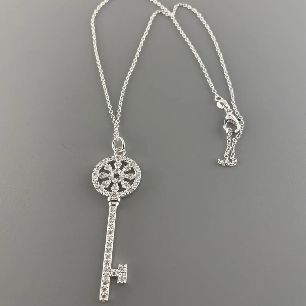 Dainty Key Pendant Necklace – 925 Sterling Silver Charm for Everyday Style