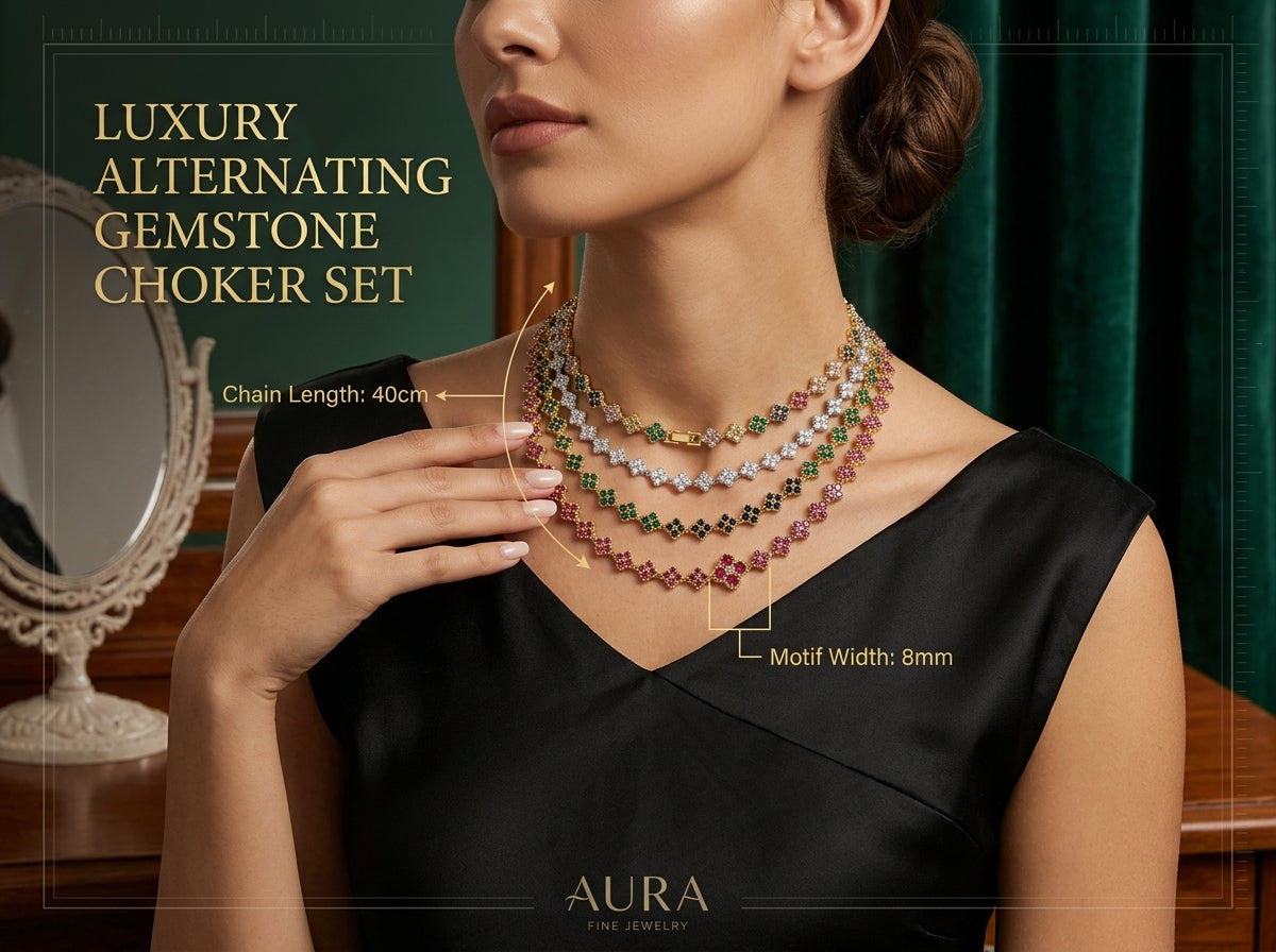 18K Gold-Plated Flower Necklace and Bracelet Set – Luxury Floral