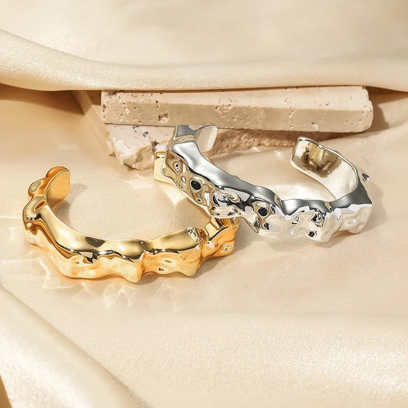 Sculpted Curve Bangle – Bold Irregular Statement Cuff