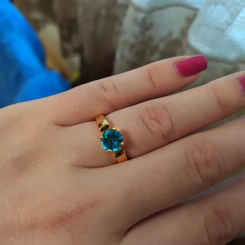 Elegant 4-Prong CZ Ring – Radiant Multicolor Zirconia Statement Piece