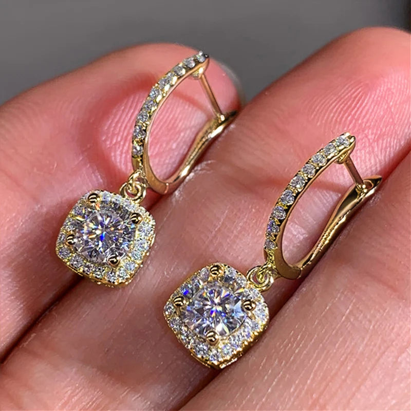 The Radiara Earrings – Brilliant Square-Cut Drop Design