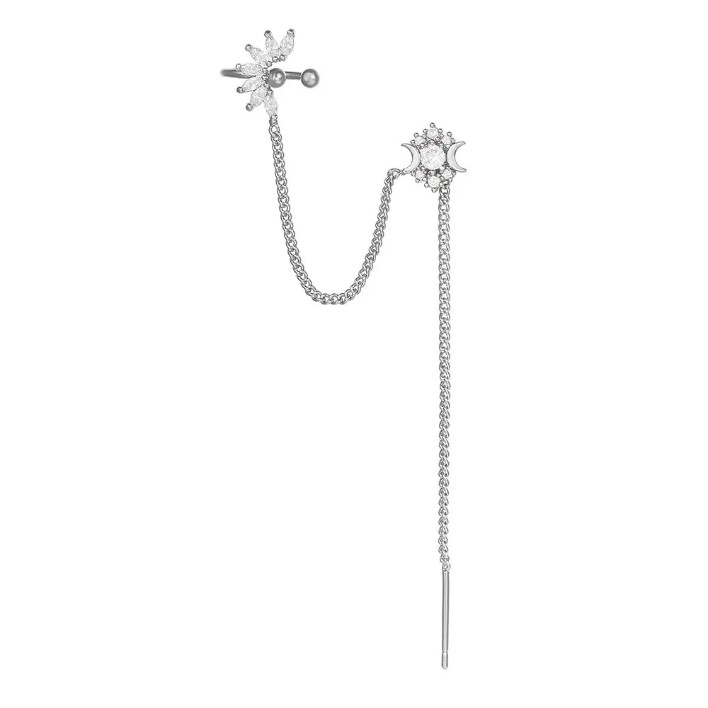 Silver Snake Ear Clip – Delicate Non-Pierced Cartilage Cuff Earring