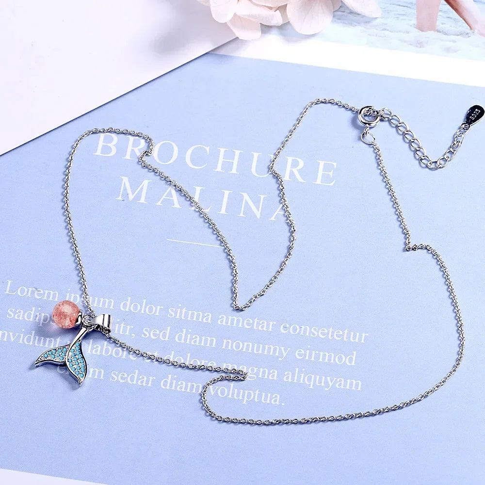 Moonstone Mermaid Tail Necklace – Premium 925 Sterling Silver Pendant