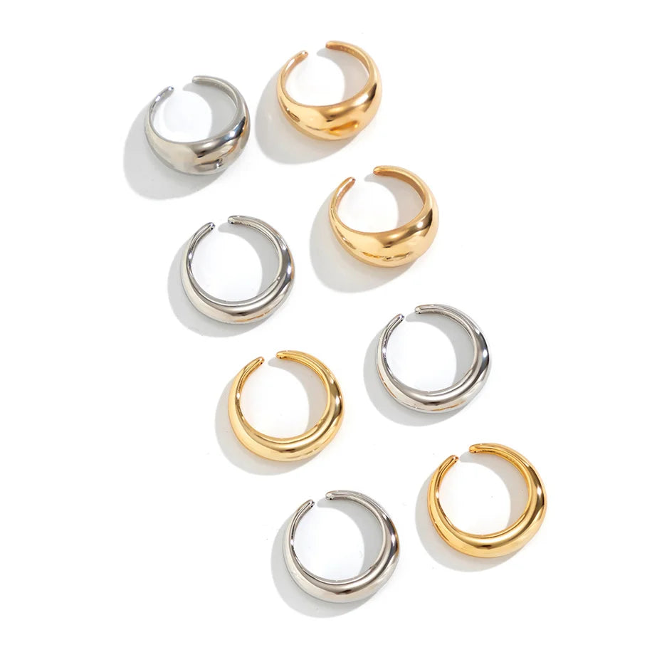 8 Pieces Vintage Water Drop Ring Set – Adjustable Geometric Open Bands