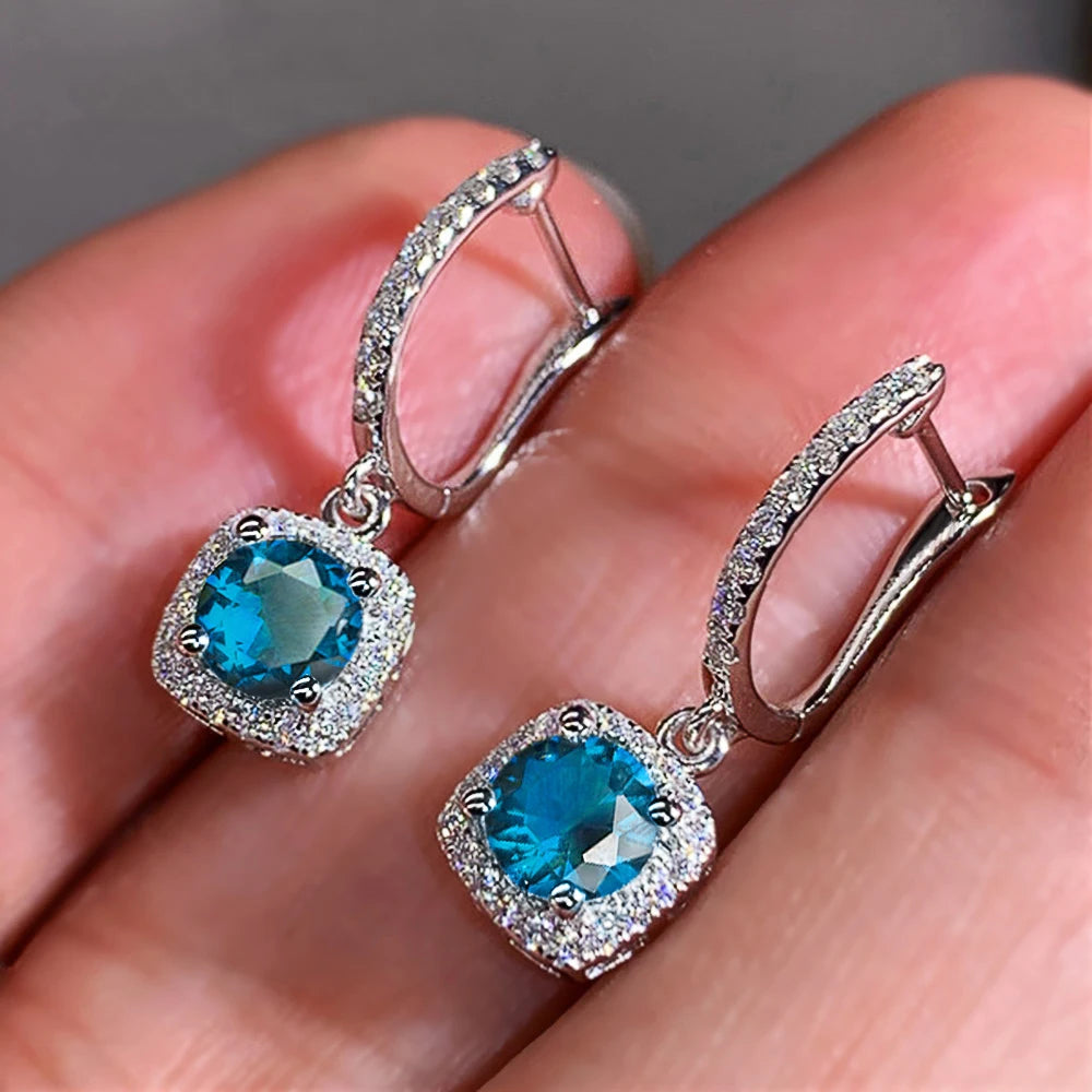 The Radiara Earrings – Brilliant Square-Cut Drop Design