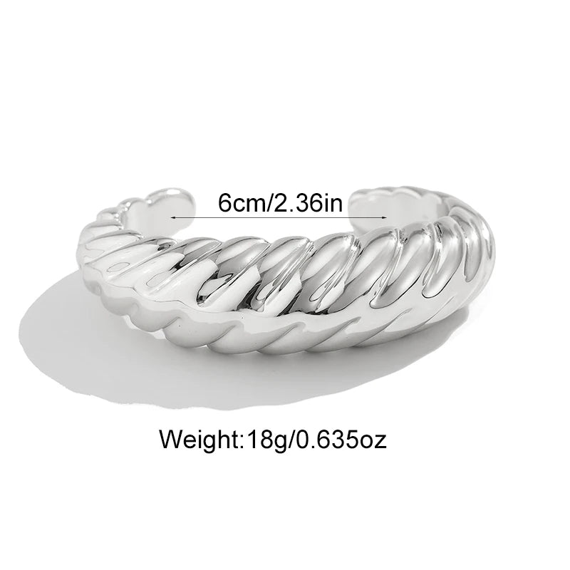 Sculpted Curve Bangle – Bold Irregular Statement Cuff