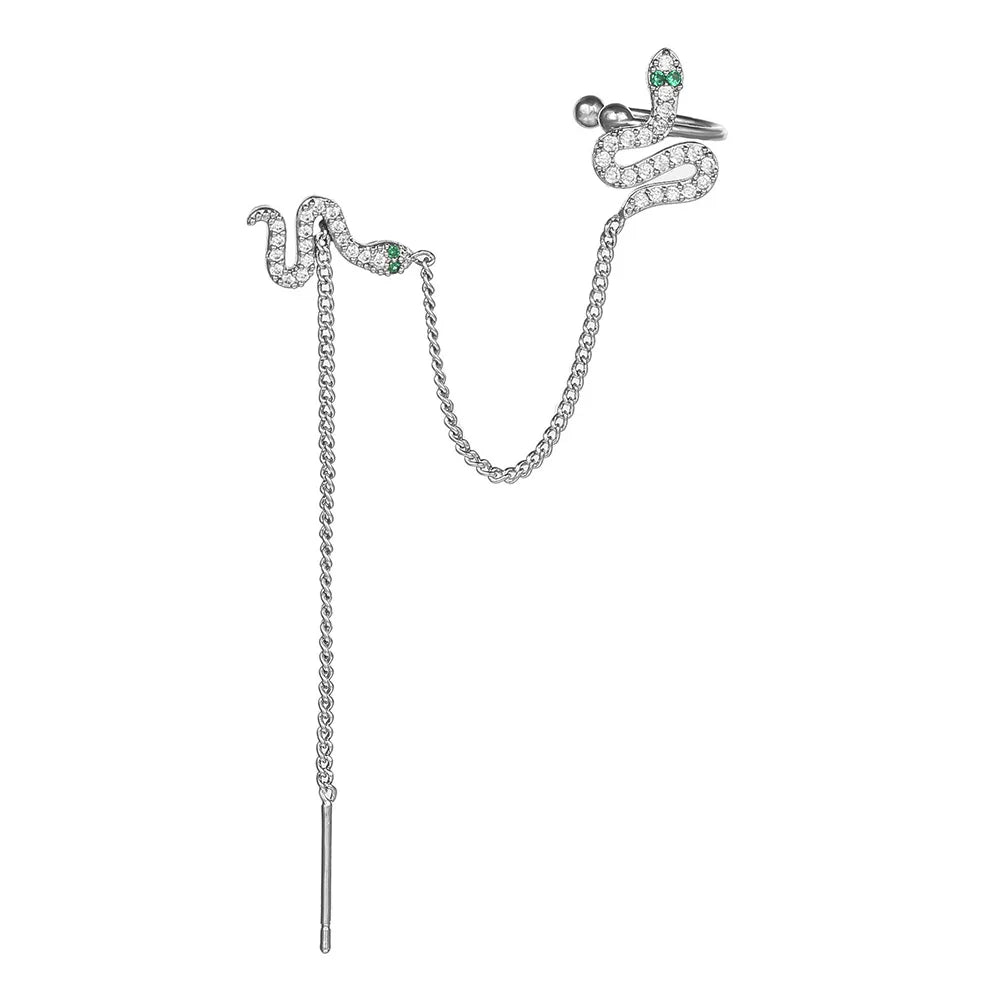 Silver Snake Ear Clip – Delicate Non-Pierced Cartilage Cuff Earring