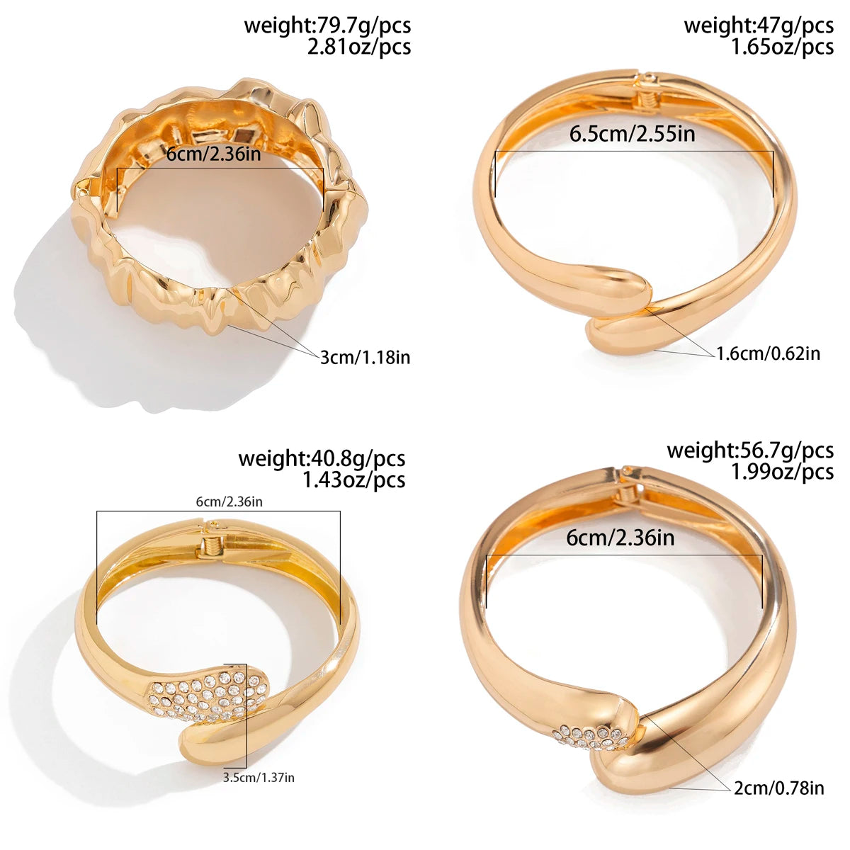 The Nova Drip Bracelet Bangle – Rhinestone-Inlaid Irregular Cuff